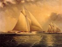 James E Buttersworth - Yachting in New York Harbor